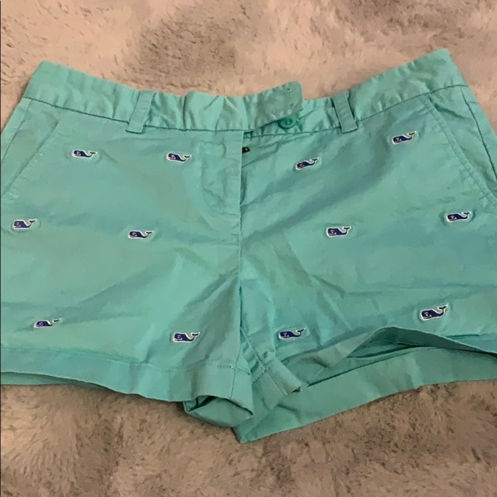 Vineyard Vines Mint Green Whale Pattern Shorts Womens Size 4